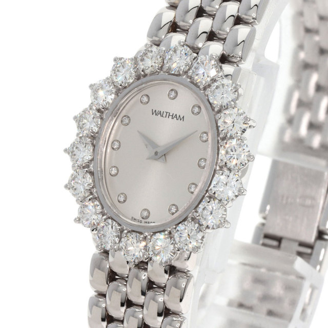 WALTHAM ウォルサム 93551.52 ダイヤモンドベゼル 腕時計 OH済 K18