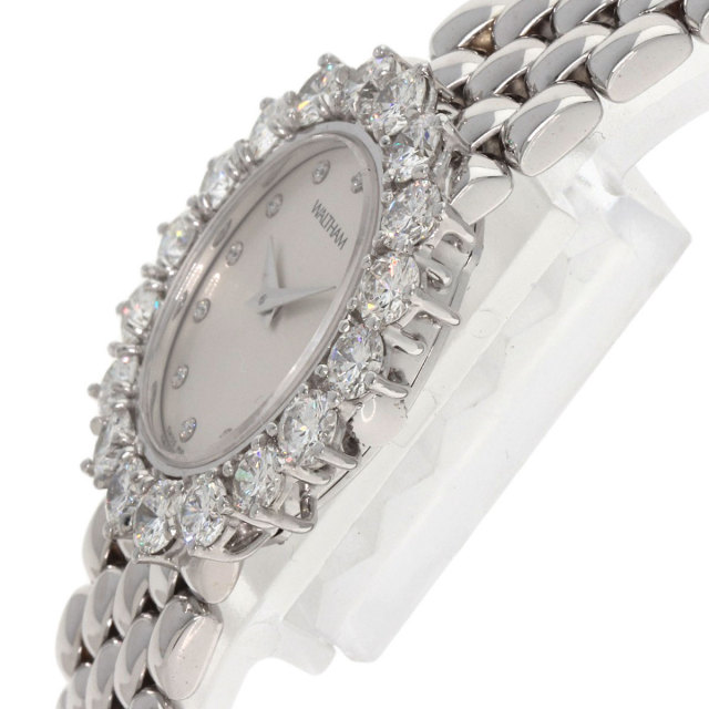 WALTHAM ウォルサム 93551.52 ダイヤモンドベゼル 腕時計 OH済 K18