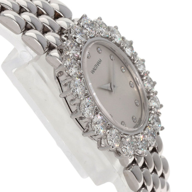 WALTHAM ウォルサム 93551.52 ダイヤモンドベゼル 腕時計 OH済 K18