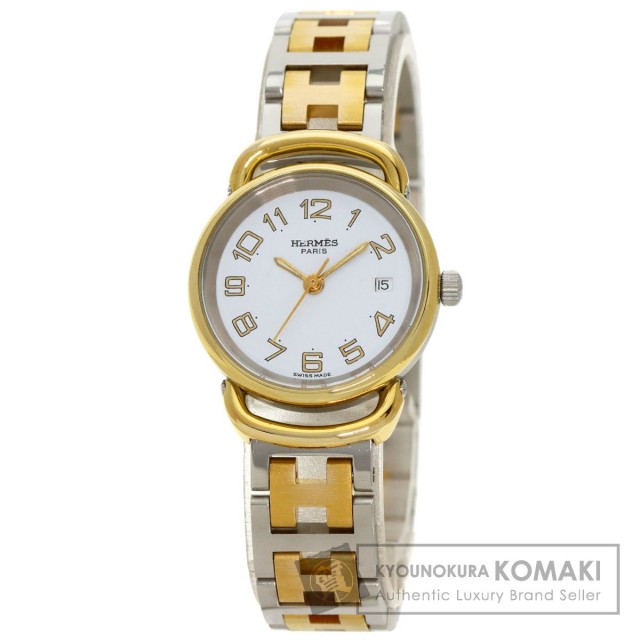 HERMES エルメス PU2.240 プルマン 腕時計 ステンレススチール/SSxGP  