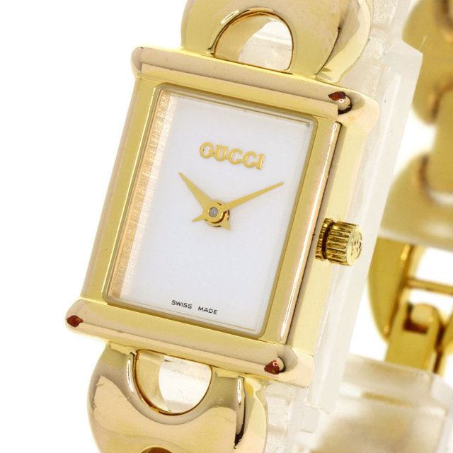 GUCCI グッチ 1800L スクエアフェイス 腕時計 GP/GP レディース 