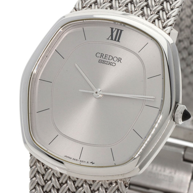 SEIKO CREDOR クレドール 腕時計 5931-5231 SEIKO Credor Square Watch 5931-5231 Silver Dial Stainless