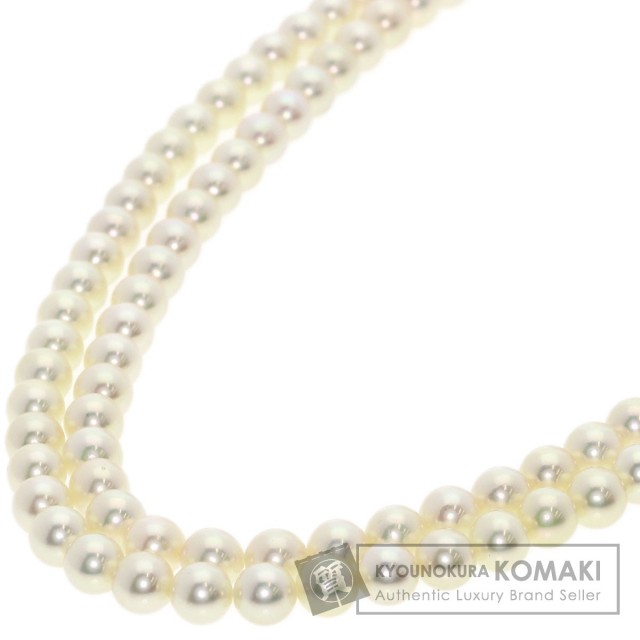 MIKIMOTO ミキモト アコヤパール 真珠 2連 ネックレス K14ホワイト 