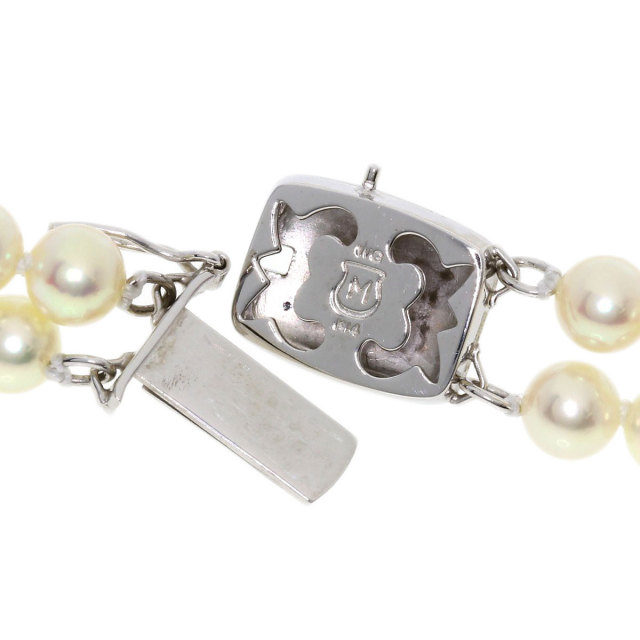 MIKIMOTO ミキモト アコヤパール 真珠 2連 ネックレス K14ホワイト 