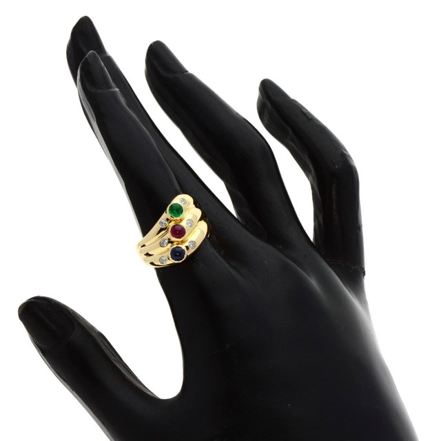 TASAKI タサキ ルビー サファイア エメラルド ダイヤモンド リング 