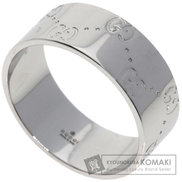 GUCCI グッチ GG アイコン ワイド リング・指輪 K18ホワイトゴールド  