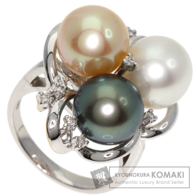K18 ホワイトゴールド　パール　ダイヤ　リング　指輪 楽天市場】K18ホワイトゴールド 白蝶パール ダイヤモンド リング
