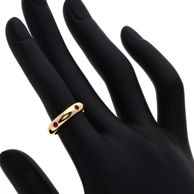 CARTIER カルティエ ステラ 5P ルビー #48 リング・指輪 K18イエロー  