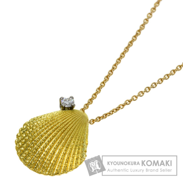 TIFFANY&Co. ティファニー シェルモチーフ 1P ダイヤモンド ネックレス  
