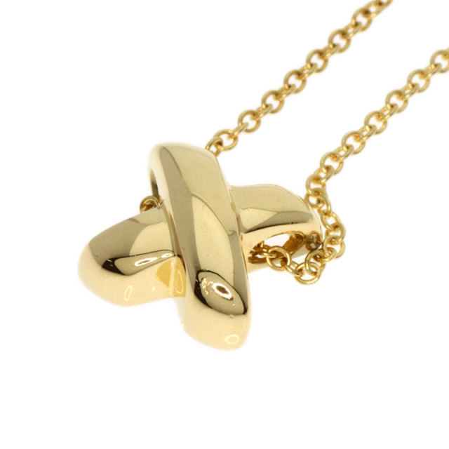 TIFFANY&Co. ティファニー シグネチャークロス ネックレス K18イエロー 