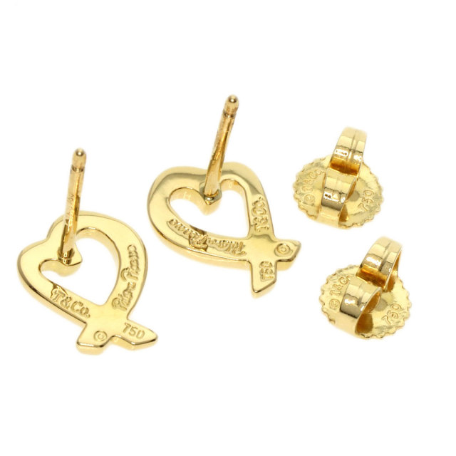 TIFFANY&Co. ティファニー ラビングハート ピアス K18イエローゴールド 