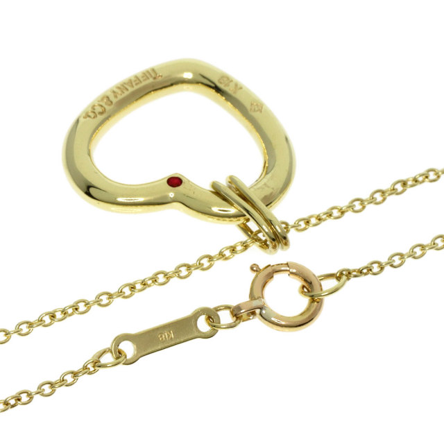 TIFFANY&Co. ティファニー ハート 1P ルビー ネックレス K18イエロー 