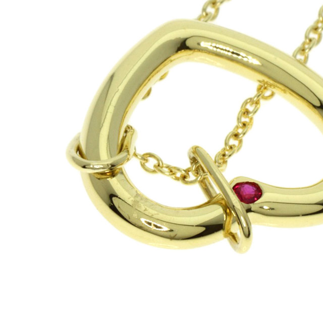 TIFFANY&Co. ティファニー ハート 1P ルビー ネックレス K18イエロー 