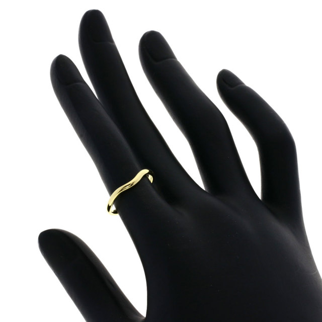 TIFFANY&Co.ティファニーK18YGカーブドバンドリング9.5号