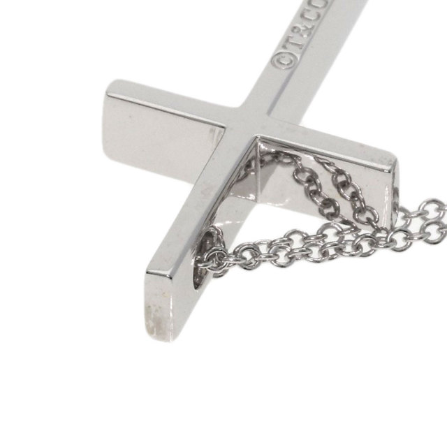Tiffany & Co. メトロクロネックレスホワイトゴールドK18 TIFFANY&Co. ティファニー メトロクロス ネックレス K18ホワイト