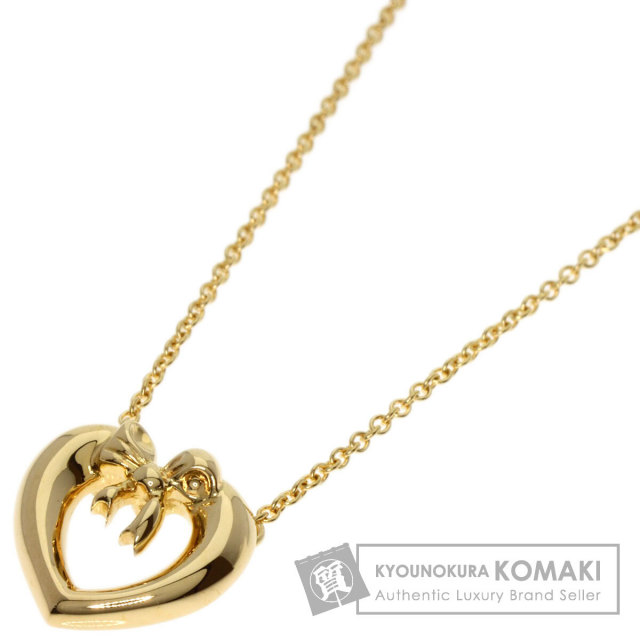 ティファニー Tiffany ネックレス リボンハート K18 TIFFANY&Co. ティファニー リボンハート ネックレス K18イエロー