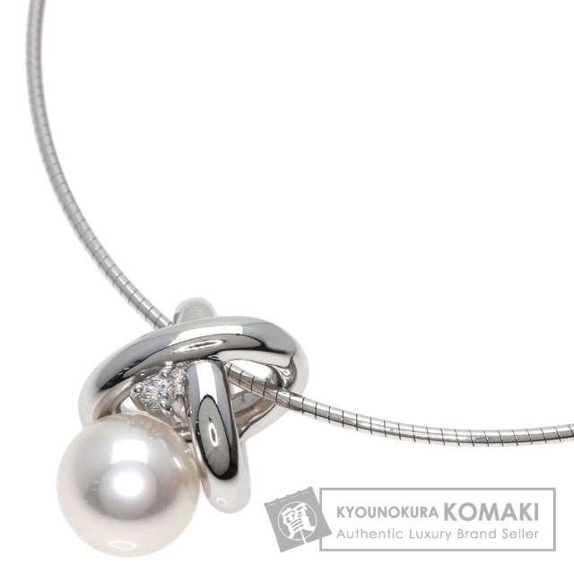 ミキモト パールネックレス 1Pダイヤモンド K18 真珠