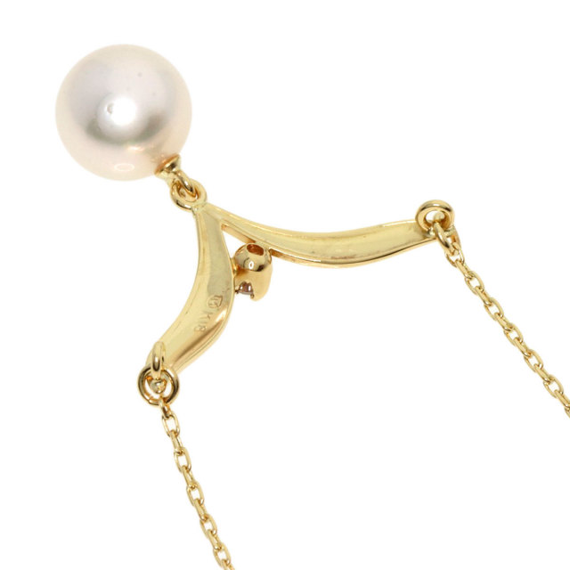 MIKIMOTO ミキモト パール 真珠 1P ダイヤモンド ネックレス K18 