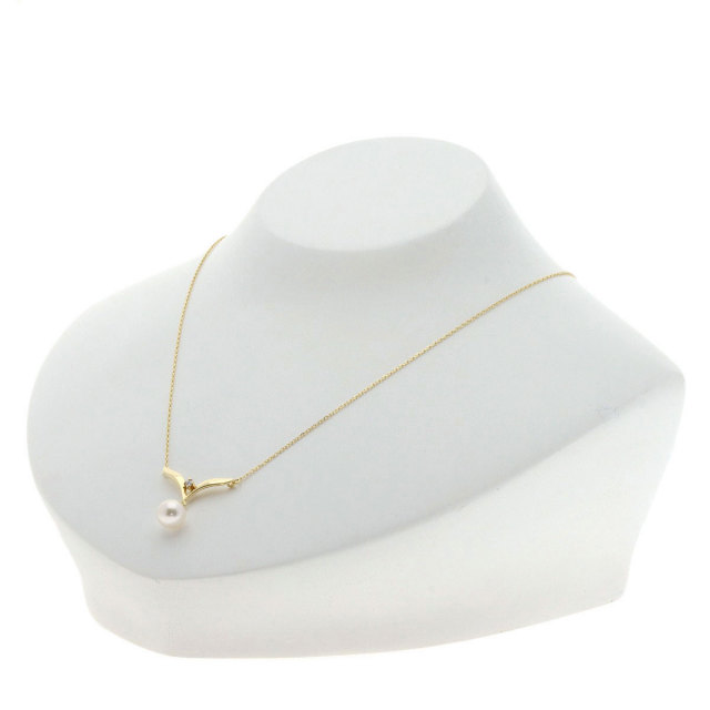 MIKIMOTO ミキモト パール 真珠 1P ダイヤモンド ネックレス K18