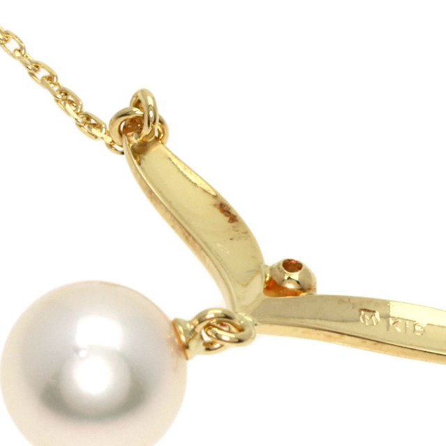 MIKIMOTO ミキモト パール 真珠 1P ダイヤモンド ネックレス K18