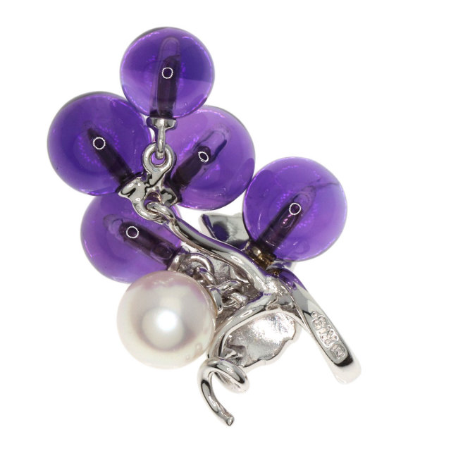 MIKIMOTO ミキモト アメジスト パール 真珠 ブドウモチーフ ペンダント  