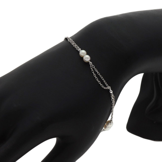 MIKIMOTO ミキモト パール 真珠 ブレスレット K18ホワイトゴールド 