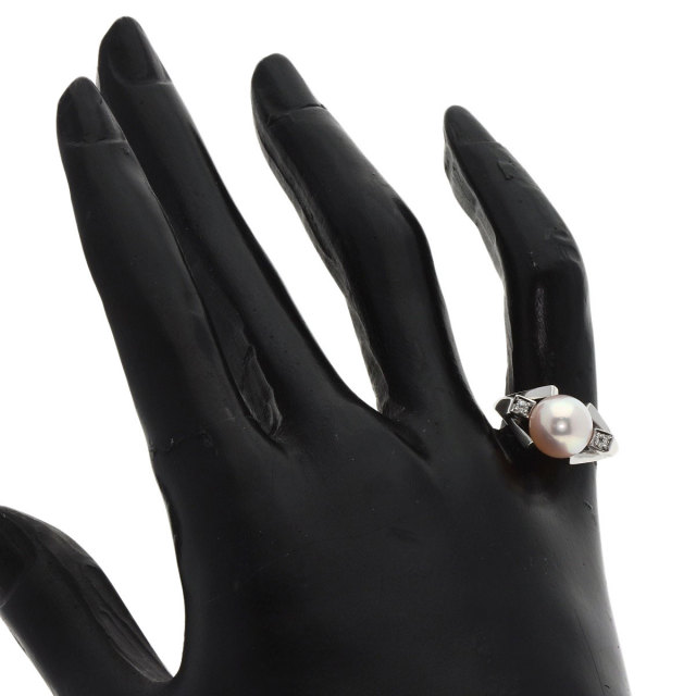 MIKIMOTO ミキモト パール 真珠 2P ダイヤモンド リング・指輪  