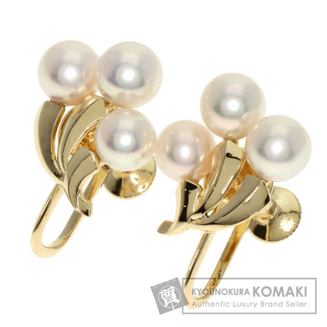 MIKIMOTO ミキモト パール 真珠 イヤリング K14イエローゴールド 