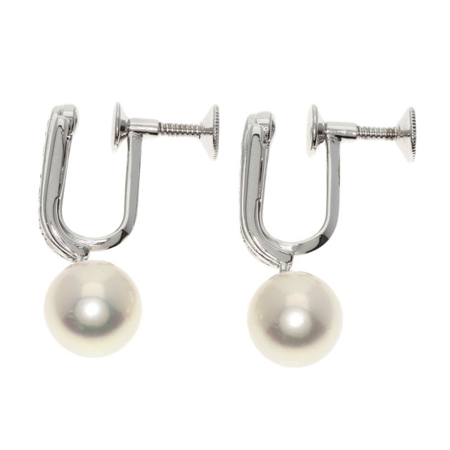 MIKIMOTO ミキモト パール 真珠 ダイヤモンド イヤリング K14ホワイト 