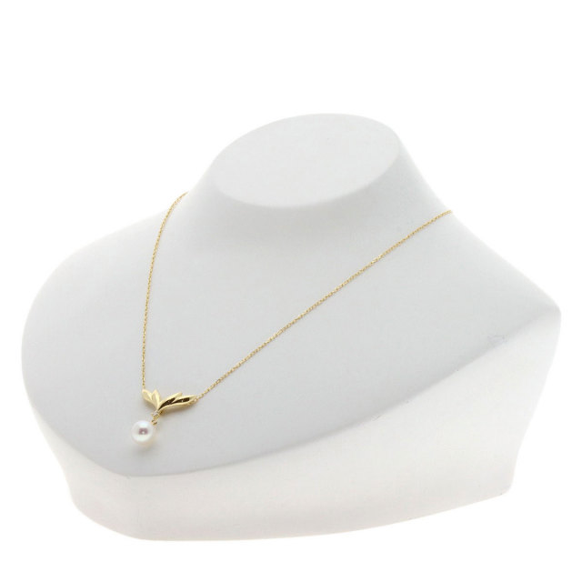 MIKIMOTO ミキモト パール 真珠 1P ダイヤモンド ネックレス K18 