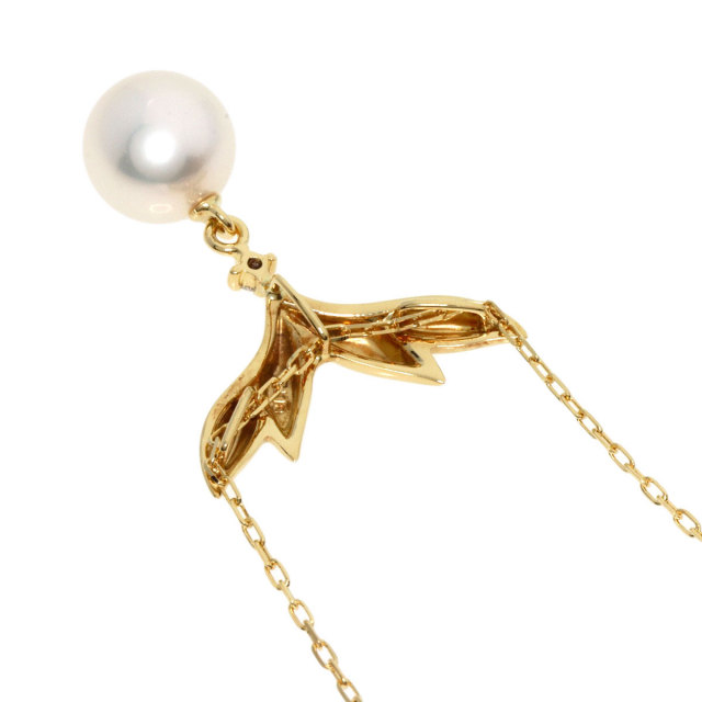 MIKIMOTO ミキモト パール 真珠 1P ダイヤモンド ネックレス K18 