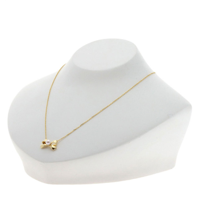 MIKIMOTO ミキモト パール 真珠 リボンモチーフ ネックレス K18 