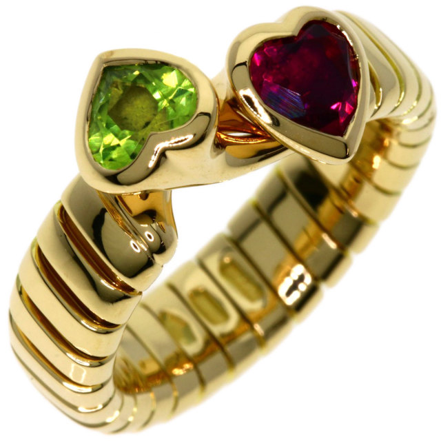 BVLGARI ブルガリ トゥボガス ハート ピンクトルマリン ペリドット 