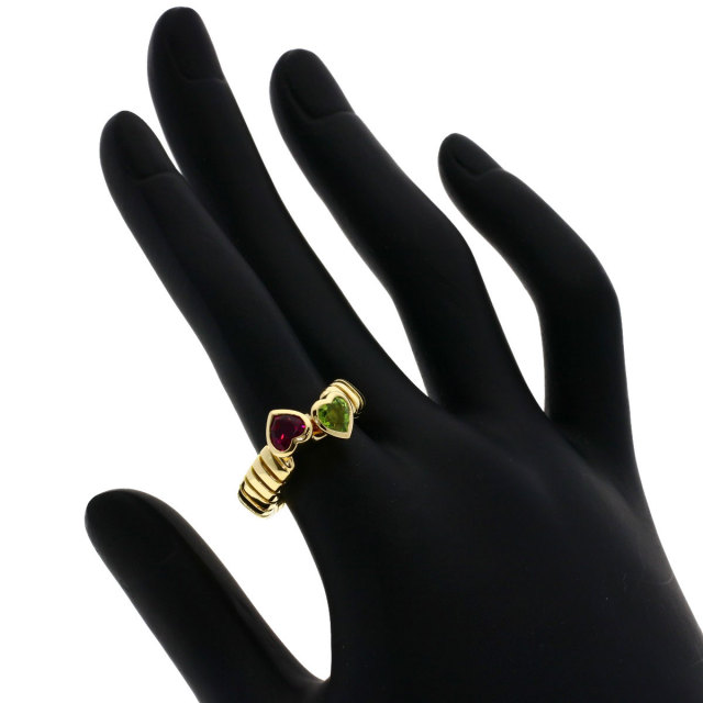 BVLGARI ブルガリ トゥボガス ハート ピンクトルマリン ペリドット 