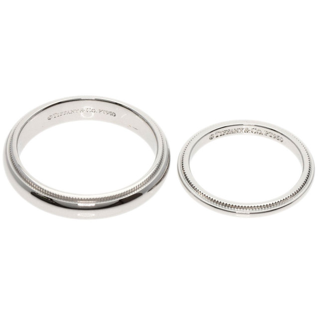 TIFFANY&Co. ティファニー ミルグレイン バンド ペア リング・指輪  