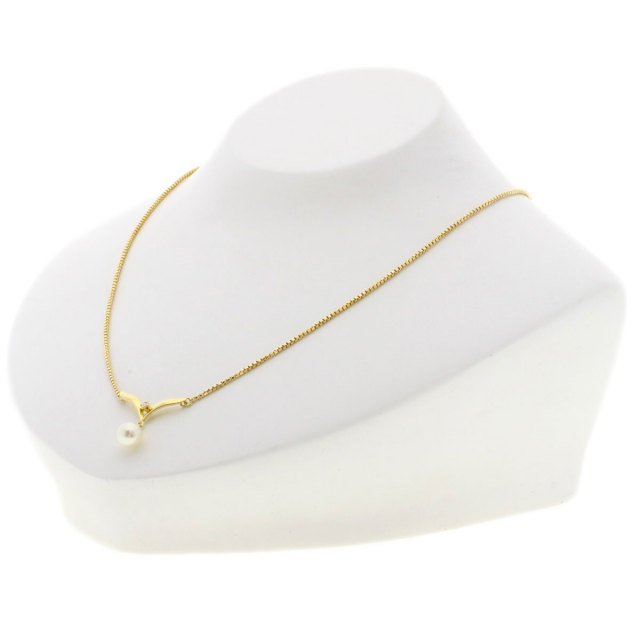 MIKIMOTO ミキモト パール 真珠 ダイヤモンド ネックレス K18イエロー  