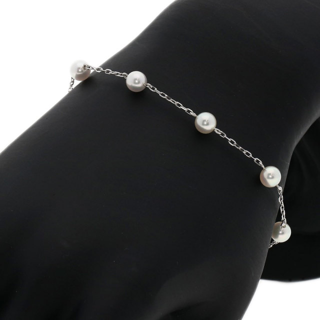 MIKIMOTO ミキモト ステーション アコヤパール 真珠 ブレスレット K18 