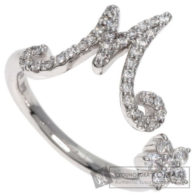 0.3ct イニシャル M ダイヤモンド リング・指輪 K18ホワイトゴールド 