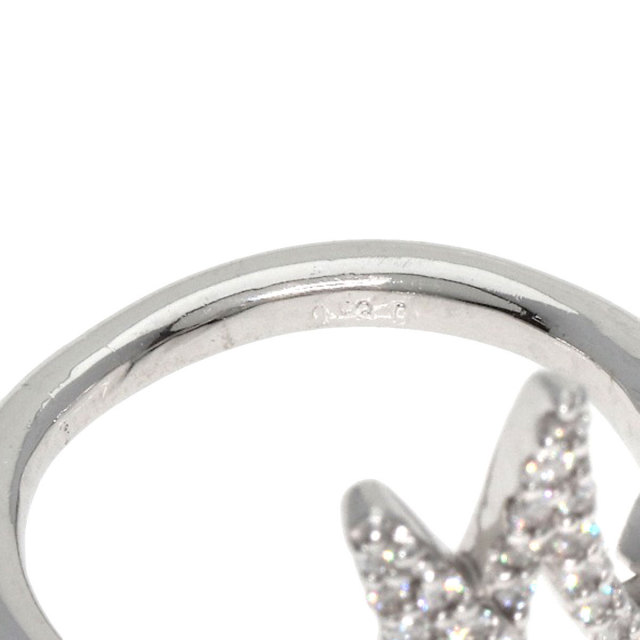 0.3ct イニシャル M ダイヤモンド リング・指輪 K18ホワイトゴールド 
