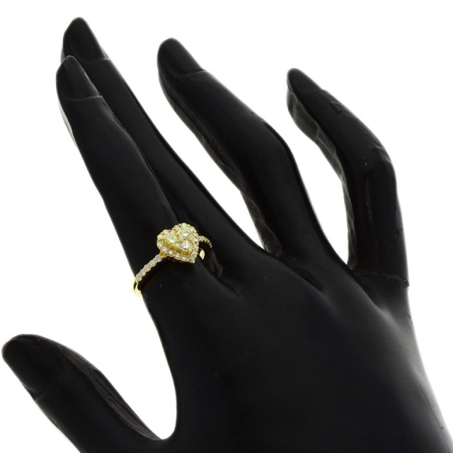 0.73ct ダイヤモンド ハート リング・指輪 K18イエローゴールド 2.9g