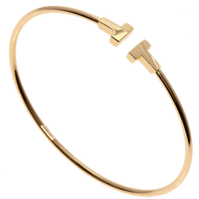 TIFFANY&Co. ティファニー T ナロー ワイヤー ブレスレット K18ピンク 