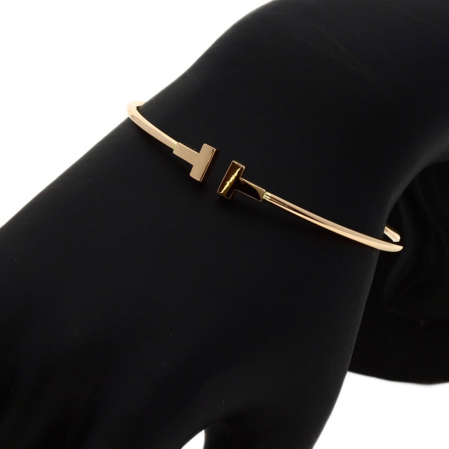 TIFFANY&Co. ティファニー T ナロー ワイヤー ブレスレット K18ピンク 