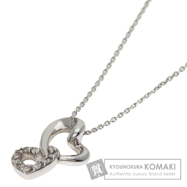 4℃ ヨンドシー ハートモチーフ ダイヤモンド ネックレス K18ホワイト  