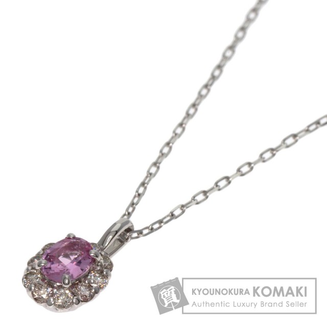 0.2ct サファイア ダイヤモンド ネックレス プラチナPT900/PT850 1.8g  