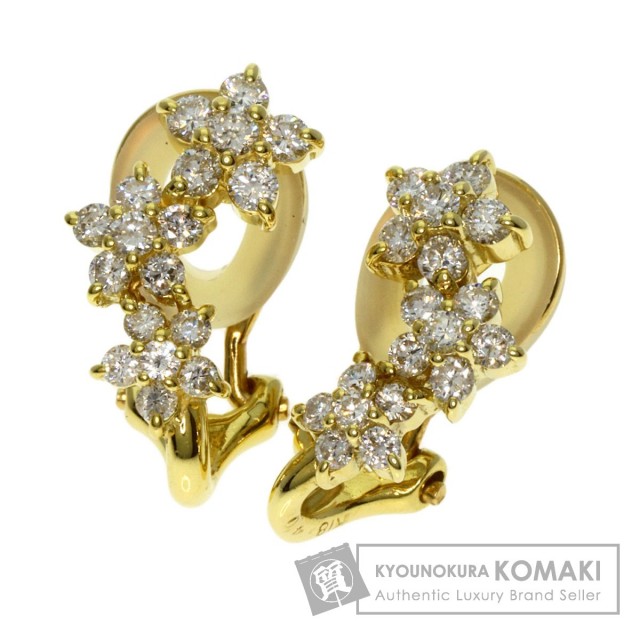 ダイヤモンド イヤリング K18イエローゴールド 4.2g レディース 