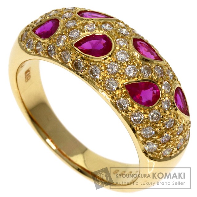 1.06ct ルビー ダイヤモンド リング・指輪 K18イエローゴールド 7.5g 