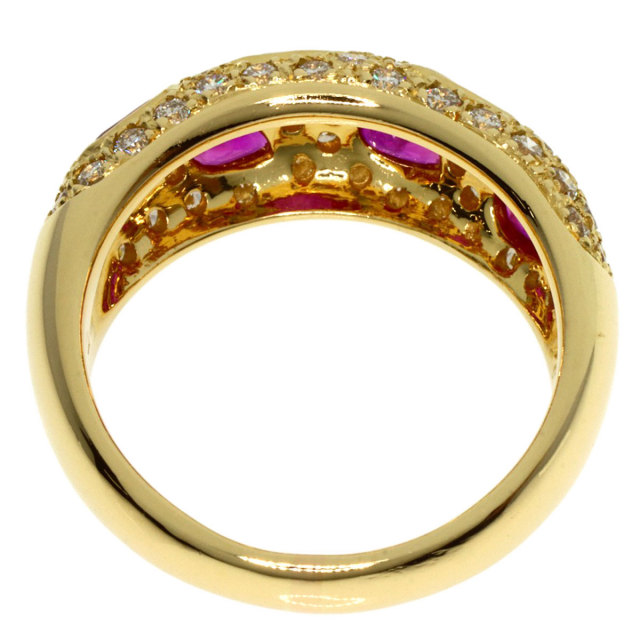 1.06ct ルビー ダイヤモンド リング・指輪 K18イエローゴールド 7.5g 