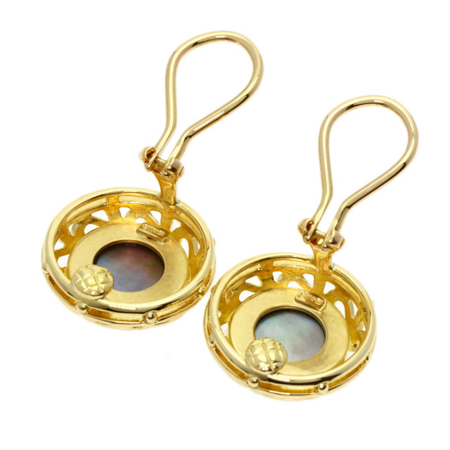 MIKIMOTO ミキモト ピクウェ シェル イヤリング K18イエローゴールド 
