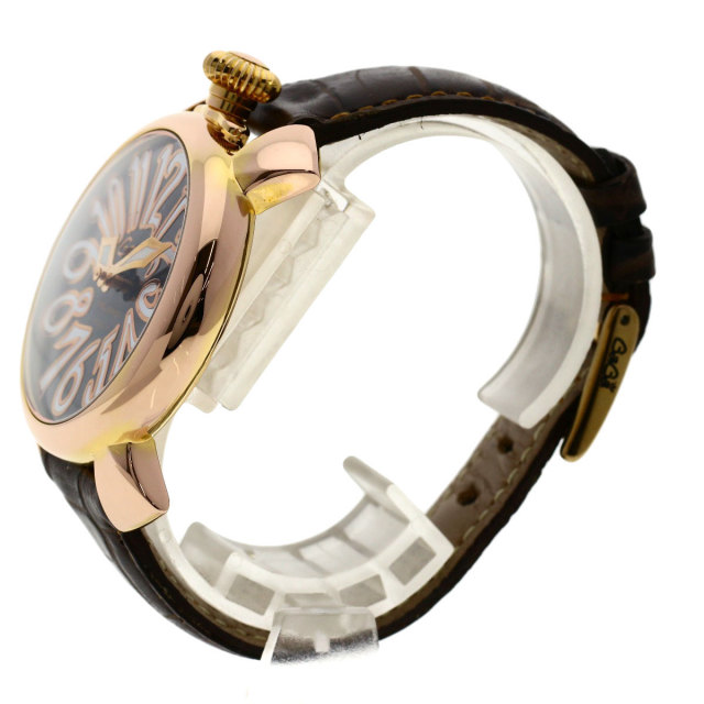 Gaga Milano ガガ・ミラノ マヌアーレ 40mm 腕時計 GP/革 メンズ