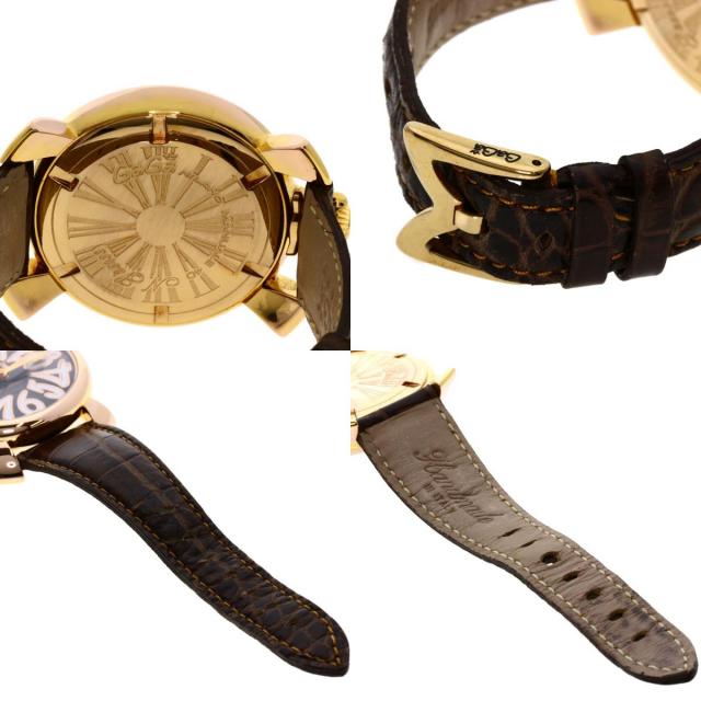 Gaga Milano ガガ・ミラノ マヌアーレ 40mm 腕時計 GP/革 メンズ